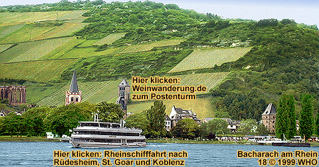 Boat cruise on the Rhine River from Rudesheim and Bingen along Bacharach and the Lorelei Rock to St. Goar with castle Rheinfels